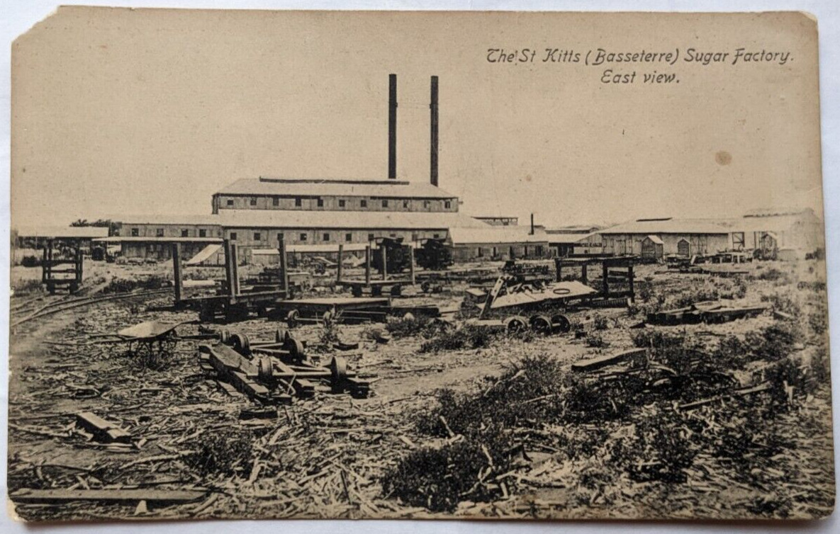 The Sugar Factory East View, Basseterre, St. Kitts, VTG Postcard, A Losada Photo