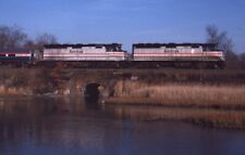 AMTRAK Railroad Train Locomotives GUILFORD CT Original 1994 Photo Slide picture