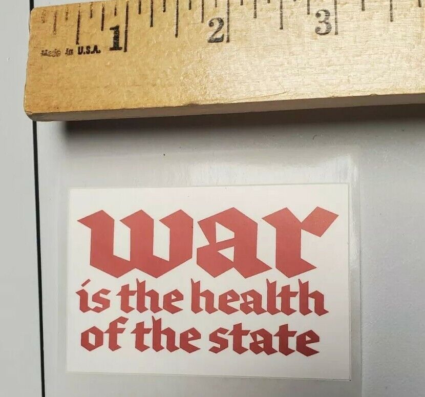 1984 ORWELL sticker WAR IS THE HEALTH OF THE STATE WAR IN PEACE anti WAR PEACE 