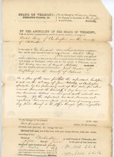 1840 Handwritten doc signed Sheriff Horace Ferris Burlington Chittenden Vt picture