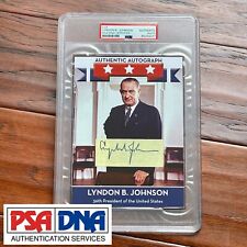 LYNDON B. JOHNSON * PSA/DNA * Autograph Cut Signature Custom Card Signed * LBJ picture