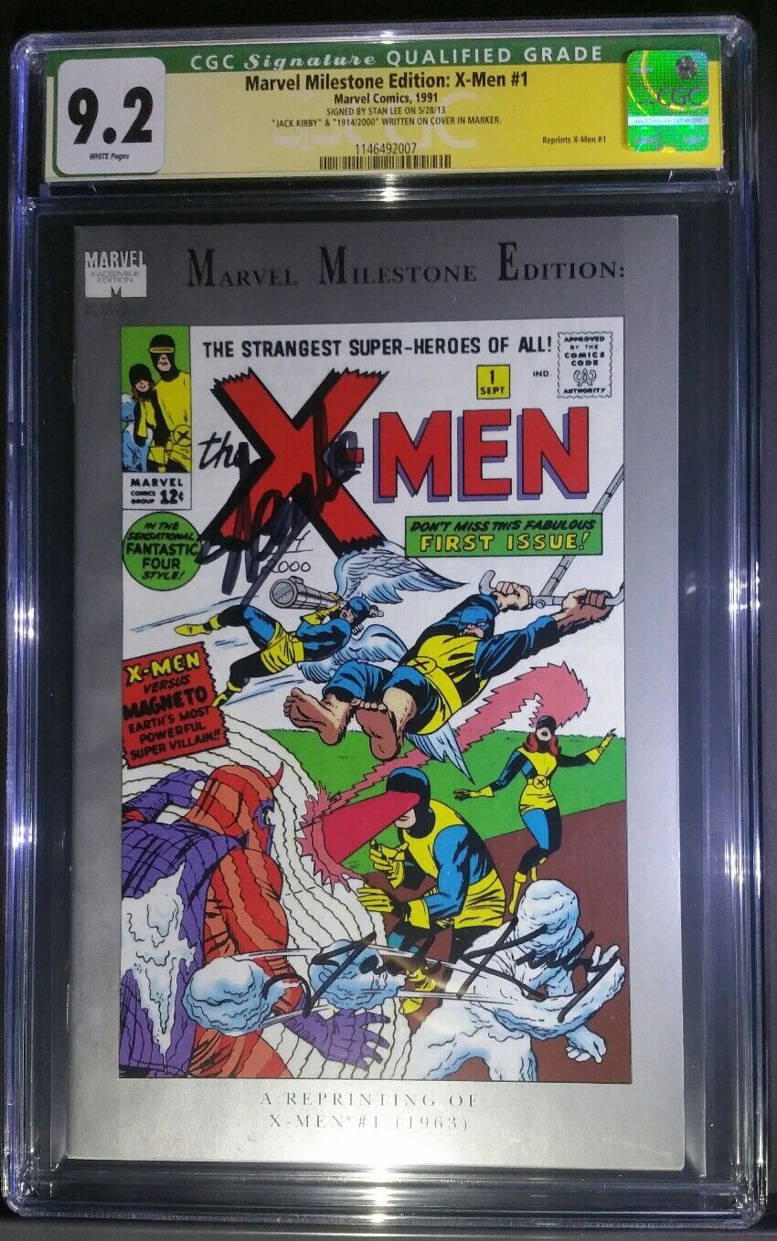 MARVEL MILESTONE X-MEN CGC SS 9.2 SIGNED BY STAN LEE & JACK KIRBY NUMBERED RARE