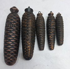 Vintage Cuckoo Clock Pine Cone Weights (1) 1500G (1) 1280g (2) 404g (1) 266g picture