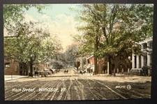 Main Street Windsor Vermont Vt Horse-Drawn Carriages Valentine DB Postcard 1909 picture