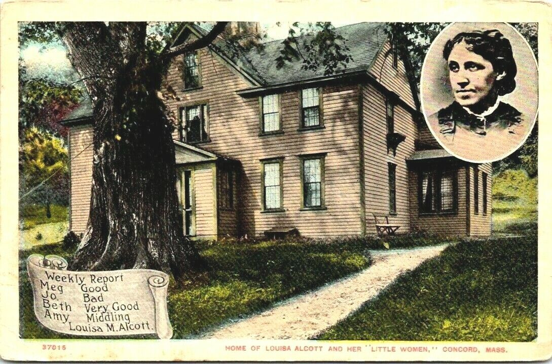 Postcard~Concord, Mass.~Home of Louisa May Alcott and Her Little Women c1911