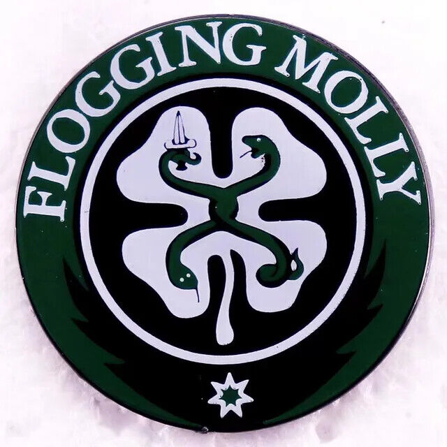 FLOGGING MOLLY enamel lapel pin ireland celtic punk irish music band