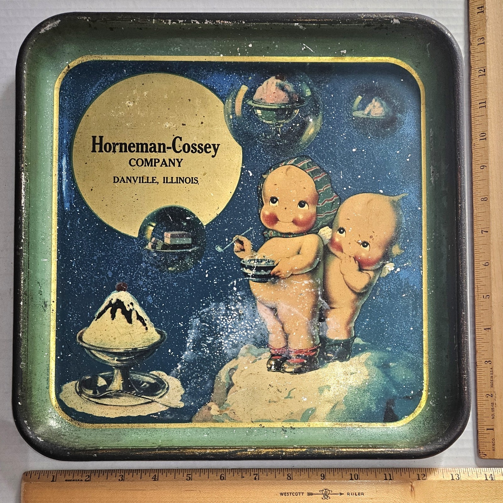 RARE 1930s Horneman-Cossey Co DANVILLE, ILLINOIS Ice Cream Tray/Serve Root Beer RARE 1930s Horneman-Cossey Co DANVILLE, ILLINOIS Ice Cream Tray/Serve Root Beer