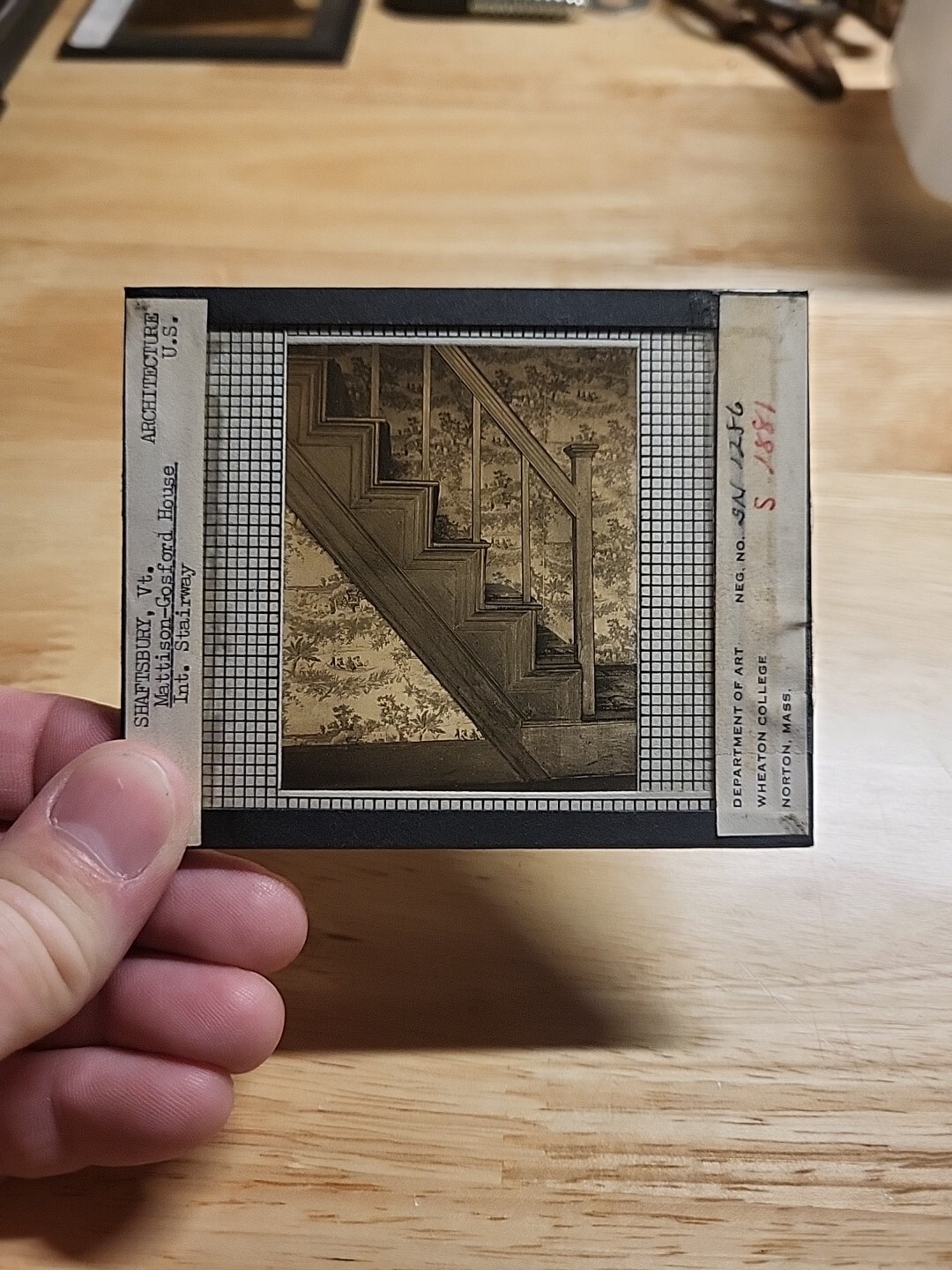 Vtg Magic Lantern Slide-Interior Stairway:Mattison-Gosford House Shaftsbury,Vt. Vtg Magic Lantern Slide-Interior Stairway:Mattison-Gosford House Shaftsbury,Vt.