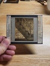 Vtg Magic Lantern Slide-Interior Stairway:Mattison-Gosford House Shaftsbury,Vt. picture