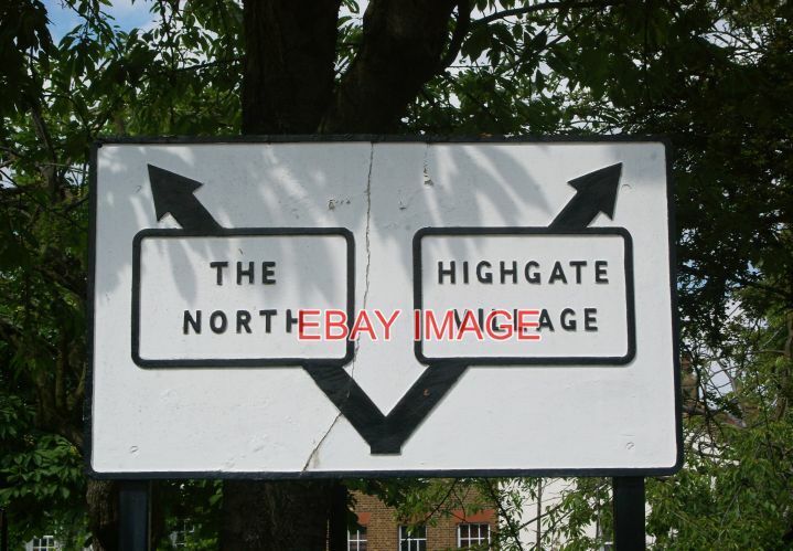 PHOTO  ROAD SIGN HIGHGATE VILLAGE NORTH LONDON