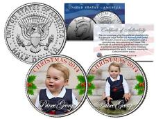 PRINCE GEORGE CAMBRIDGE *2014 CHRISTMAS* Colorized JFK Half Dollar US 2-Coin Set picture