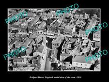 OLD 8x6 HISTORIC PHOTO OF BRIDPORT DORSET ENGLAND TOWN AERIAL VIEW c1930 2 picture