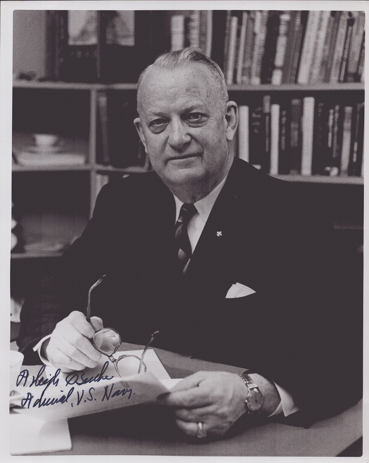 ARLEIGH A. BURKE - AUTOGRAPHED SIGNED PHOTOGRAPH
