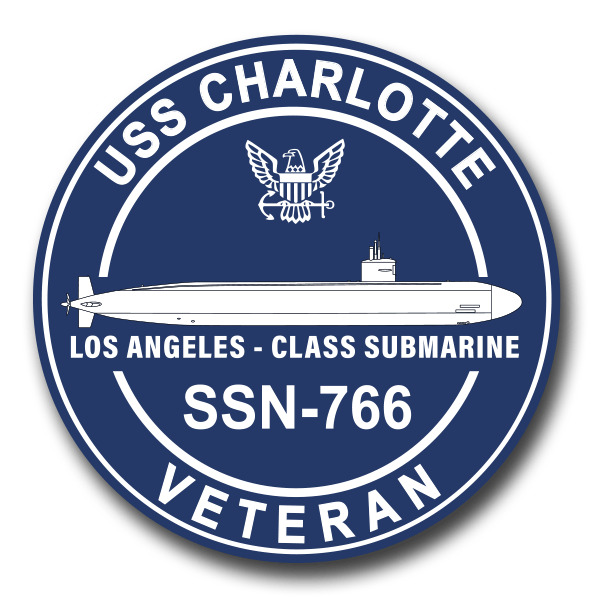 US Navy USS Charlotte SSN-766 Silhouette Veteran Decal