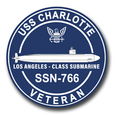 US Navy USS Charlotte SSN-766 Silhouette Veteran Decal picture