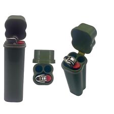 Bic Lighter Case Waterproof SmellProof   Bic Lighter Case 2 in 1 Green Military picture