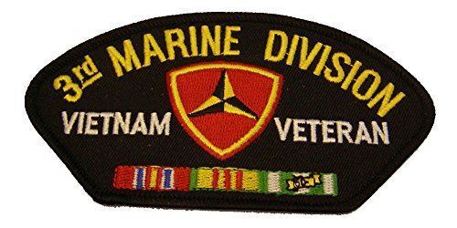 USMC THIRD 3RD MARINE DIVISION MARDIV VIETNAM VETERAN PATCH W/ CAMPAIGN RIBBONS