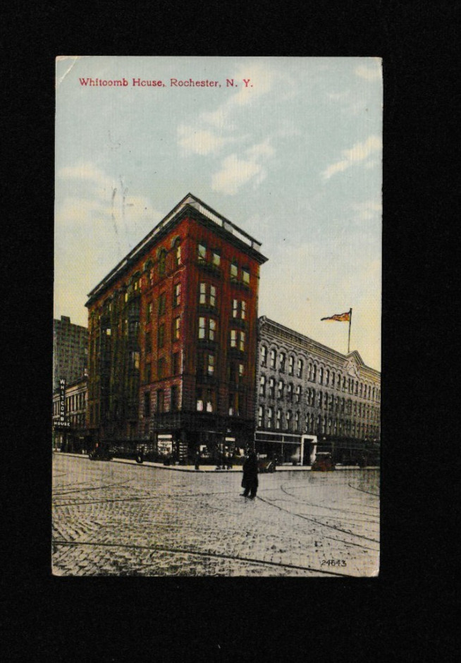 Vtg 1912 Whitoomb House Rochester NY Pedestrians Street View Storefronts Vtg 1912 Whitoomb House Rochester NY Pedestrians Street View Storefronts