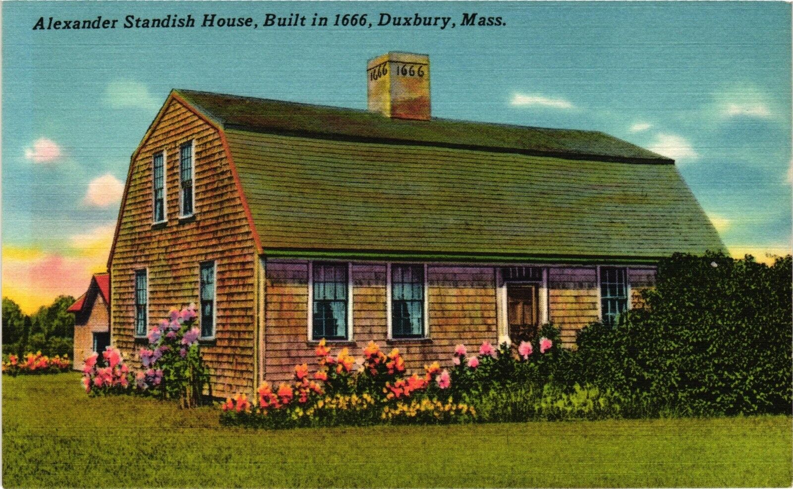 Vintage Postcard - Alexander Standish House Duxbury Massachusetts MA #7364