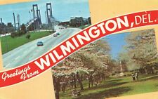 Postcard Ephemera Wilmington Delaware Memorial Bridge Josephine Gardens USA picture