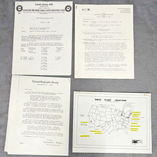 UAW Local 435 GM Wilmington Plant Memos, Meeting Minutes, Natl Geographic Letter picture