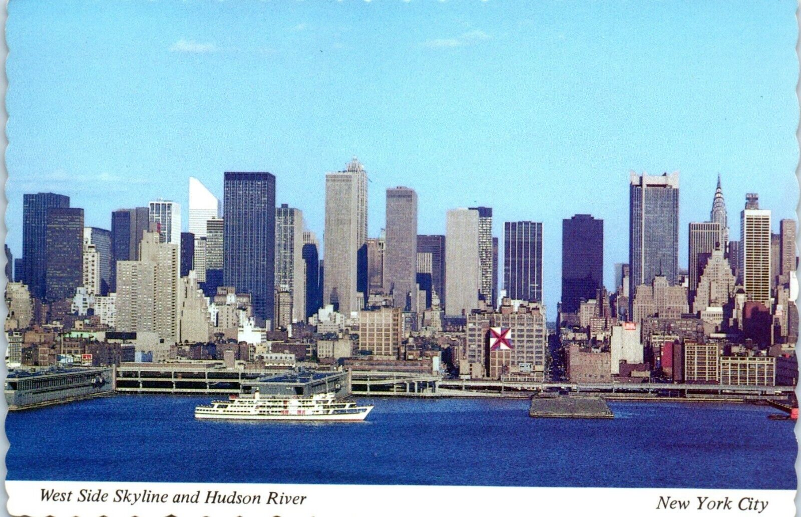 West Side Skyline and Hudson River New York City Postcard