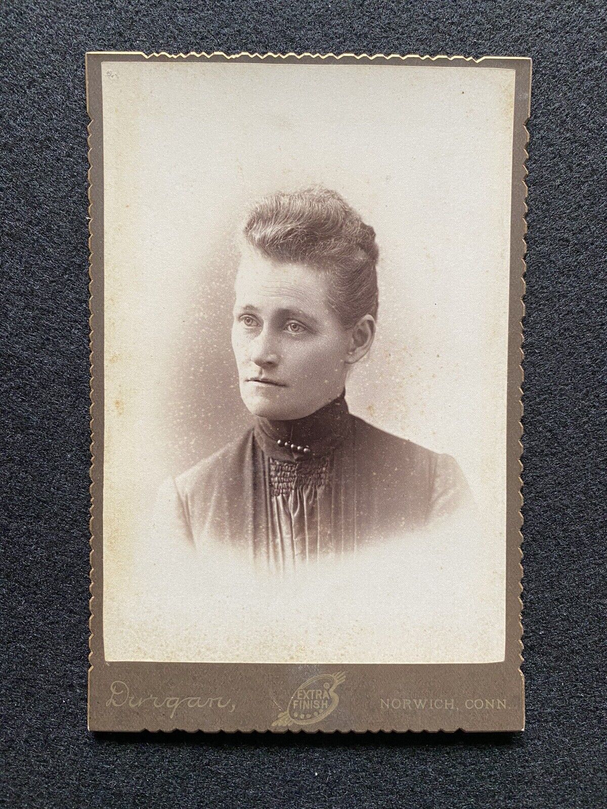 Antique Norwich Connecticut Pretty Woman Cabinet Photo Card