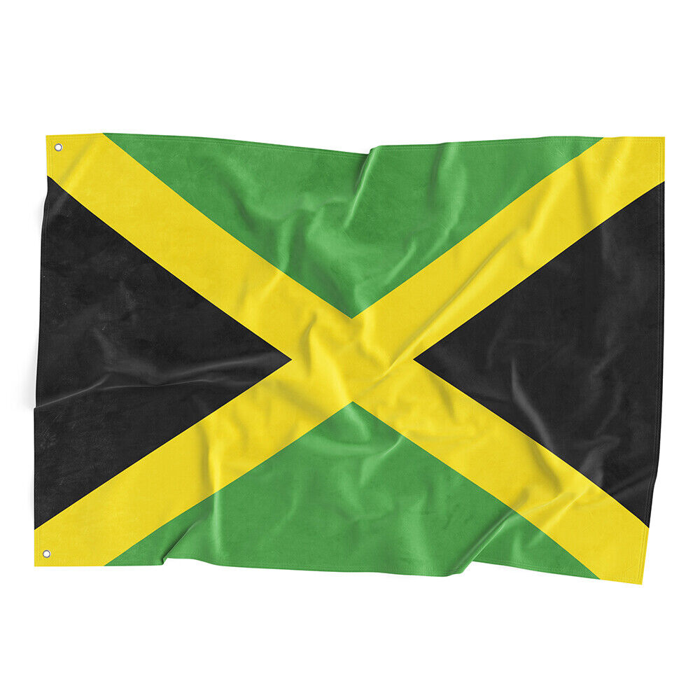 3X5\' FEET JAMAICA FLAG JAMAICAN FLAGS COUNTRY BANNER NATIONAL OUTDOOR INDOOR NEW