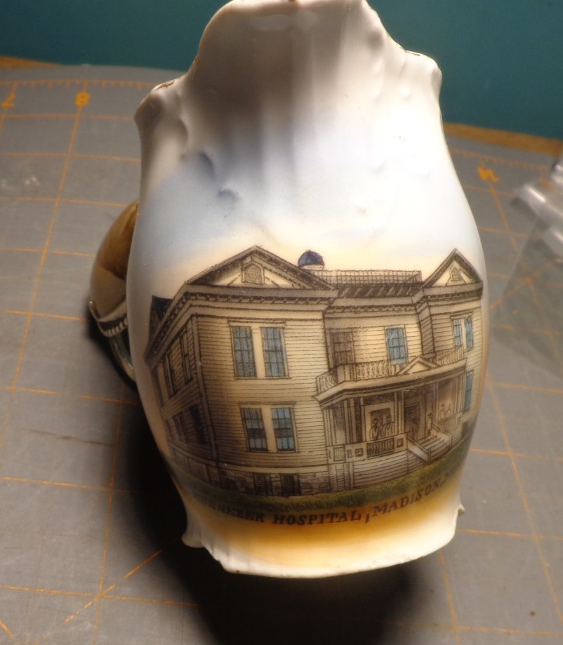 Vintage Wheelock Hospital Madison MN Historical Souvenir China Small Pitcher Vintage Wheelock Hospital Madison MN Historical Souvenir China Small Pitcher