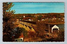 Hartland New Brunswick Canada, Longest Covered Bridge Vintage Postcard picture