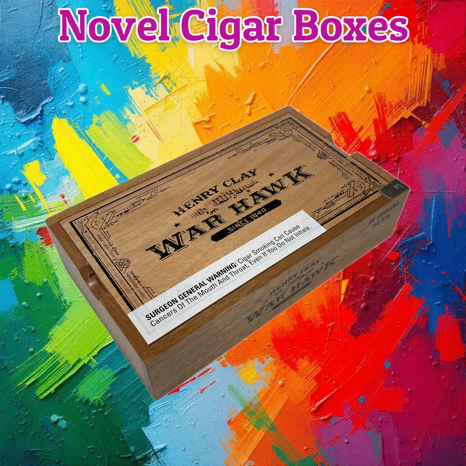 Henry Clay War Hawk Corona Empty Wooden Cigar Box 10x6x2.5 Henry Clay War Hawk Corona Empty Wooden Cigar Box 10x6x2.5
