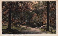 Glen Miller Park Richmond IN Indiana Dirt Road Lovers Lane Rock Vtg Postcard 13A picture