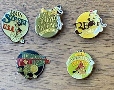 5 VINTAGE 1985 DISNEYLAND 30th Anniversary LANDS PINS Tomorrow Bear Orleans Main picture