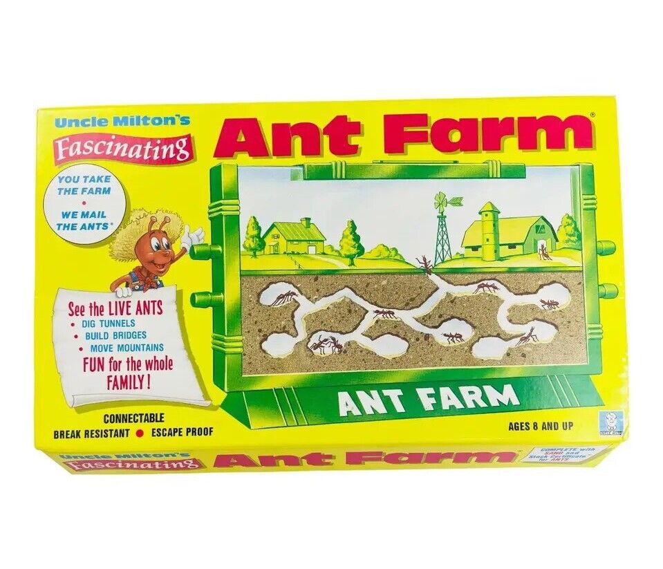 New Uncle Milton Ant Farm Kids Family Green Break Resistant Escape Proof Vintage
