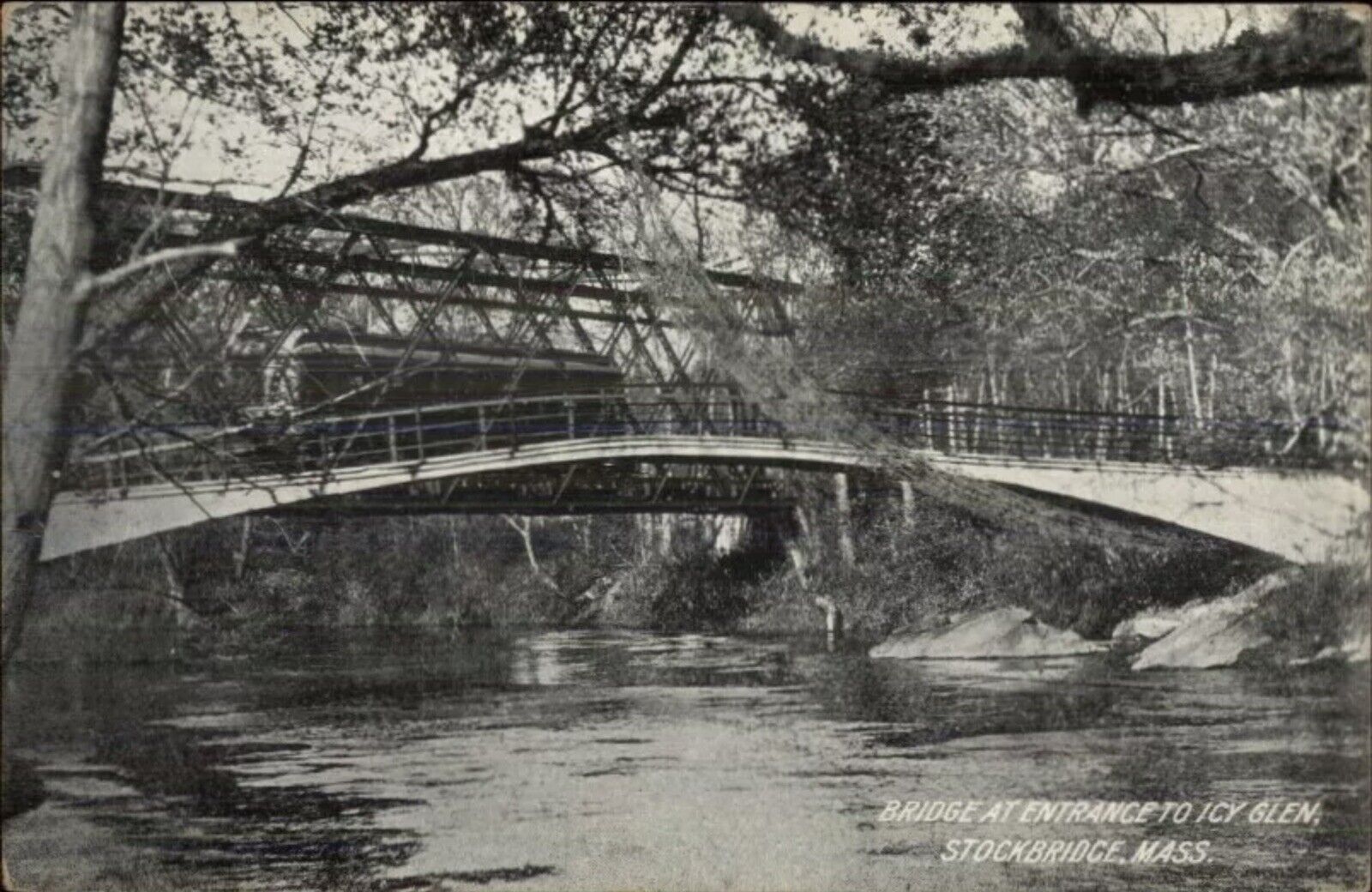 Stockbridge MA Bridge Entrance to Icy Glen c1910 Postcard