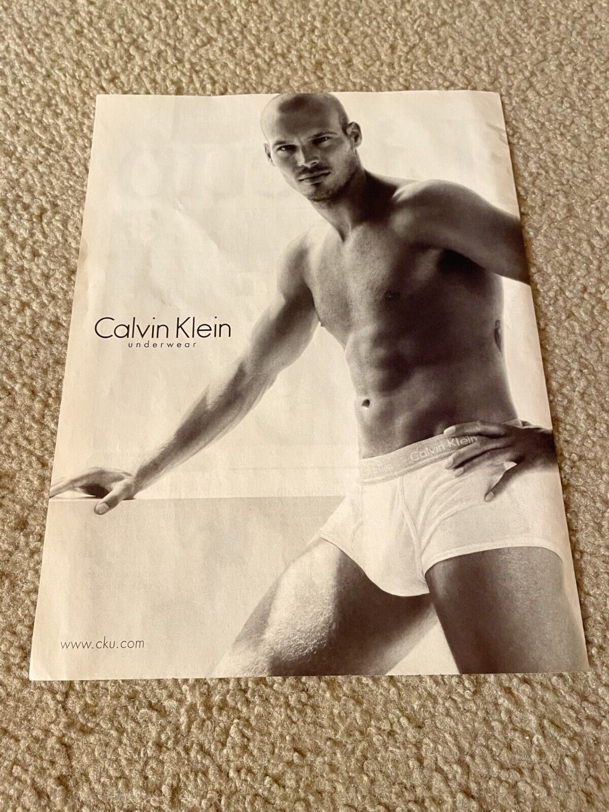 Vintage 2006 CALVIN KLEIN UNDERWEAR Poster Print Ad MALE MODEL SHIRTLESS