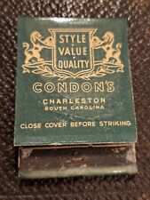 Vintage Condon's Matchbook Cover, Charleston South Carolina picture