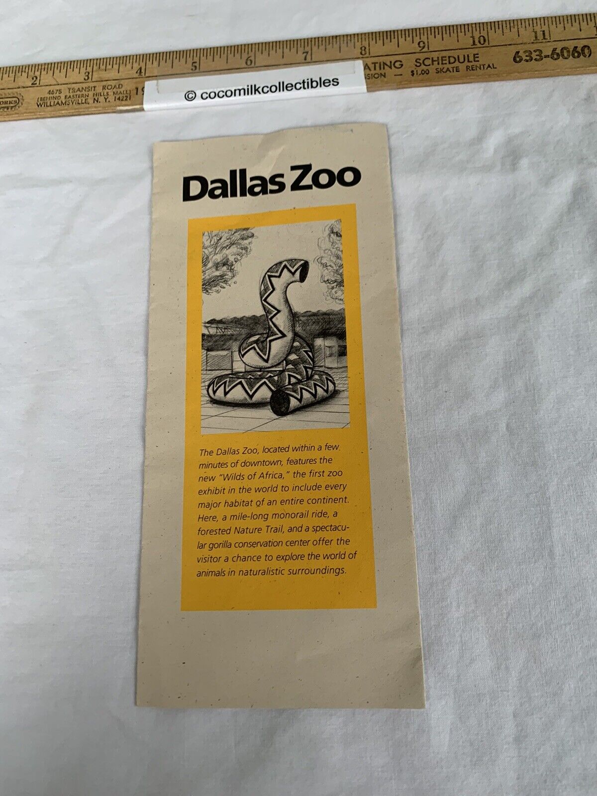 Vintage 1970\'s 80\'s Travel Brochure Dallas Zoo Texas Map Attractions E Clarendon