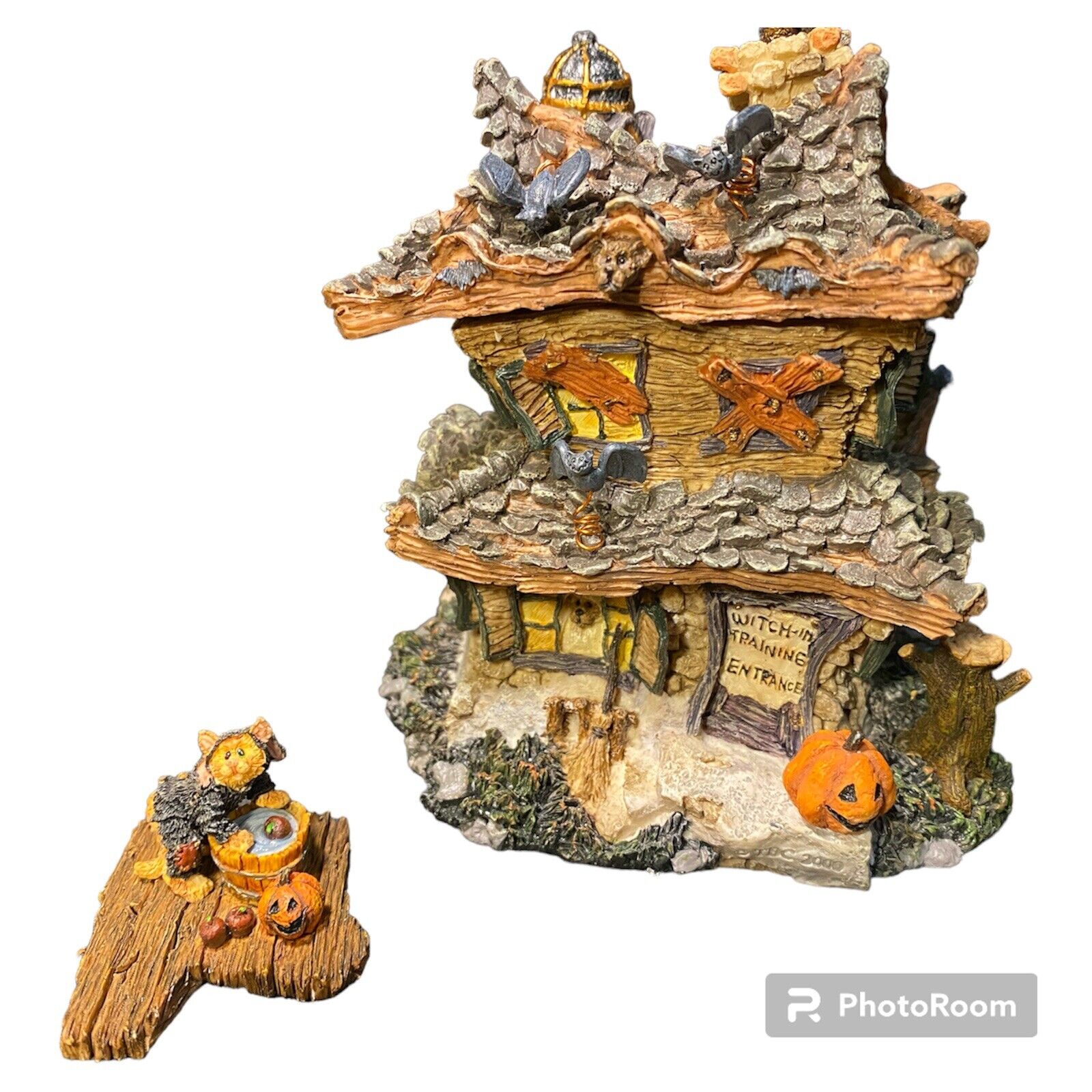 Boyds Bearly-Built Village Town Punky Boobear's Haunted Halloween House W/ Box