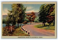 c1930's Greetings From Plainfield Connecticut CT, Road Lake View Postcard picture