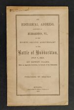 1859 antique HUBBARDTON vt HISTORY 82nd ANNIVERSARY ADDRESS battle  picture