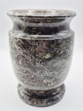 Antique Victorian Cornish Serpentine Stone Vase Red & Green Lizard Cornwall 14cm picture