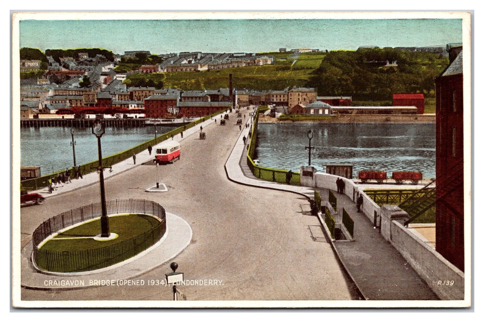Craigavon Bridge (Opened 1934) Londonderry Postcard