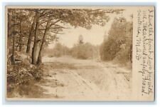 1907 View Of Road Dirt Rock Leicester Massachusetts MA RPPC Photo Postcard picture