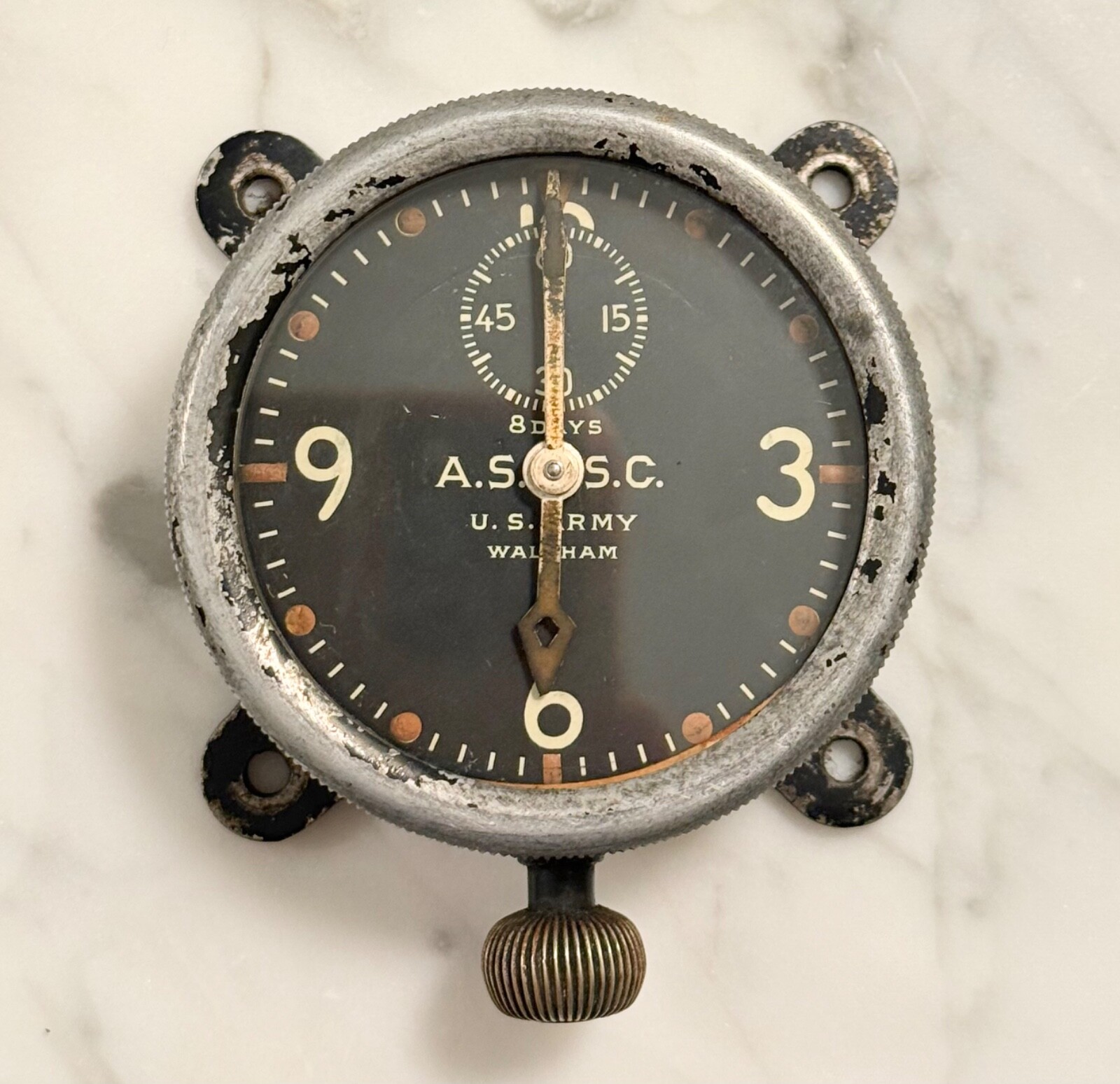 WW1 US Army Aviation Section U.S. Signal Corps Waltham XA Cockpit Clock ...