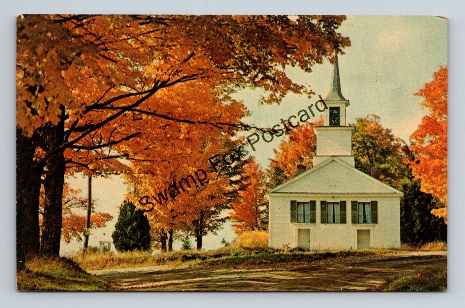 Postcard Browning Congregational Church Browning Vermont Vintage