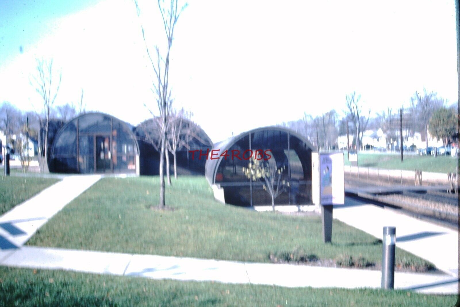 Original 1977 BN Burlington Northern Westmont IL Train Station Slide 7921