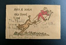 c1900's Leather Postcard ~ Sending To A Recipient in Thetford CT ~ Connecticut picture