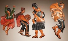 Andean Folk Art 1970s Large Wooden Wall Panel Peru Bolivia Carved Relief Vintage picture