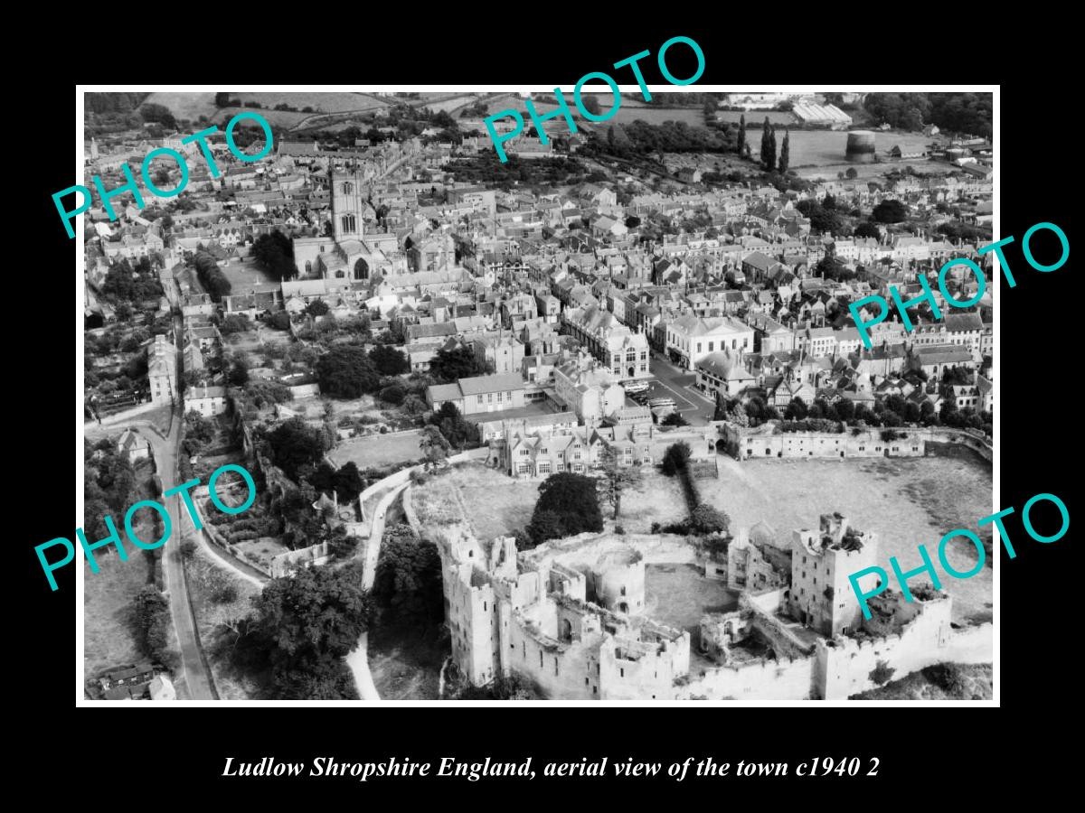 Ludlow Shropshire England Aerial View Of Town c1940 3 Old Large Historic Photo Ludlow Shropshire England Aerial View Of Town c1940 3 Old Large Historic Photo